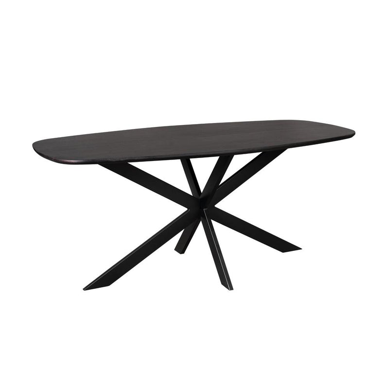 Eettafel Eiken eettafel Ferris Deens Ovaal 180 cm Zwart-Eettafels-Starfurn
