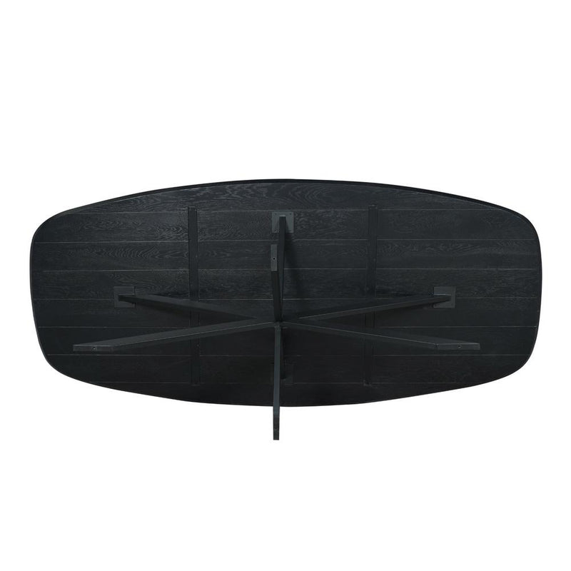 Eettafel Eiken eettafel Ferris Deens Ovaal 200 cm Zwart-Eettafels-Starfurn