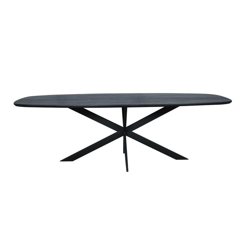 Eettafel Eiken eettafel Ferris Deens Ovaal 200 cm Zwart-Eettafels-Starfurn