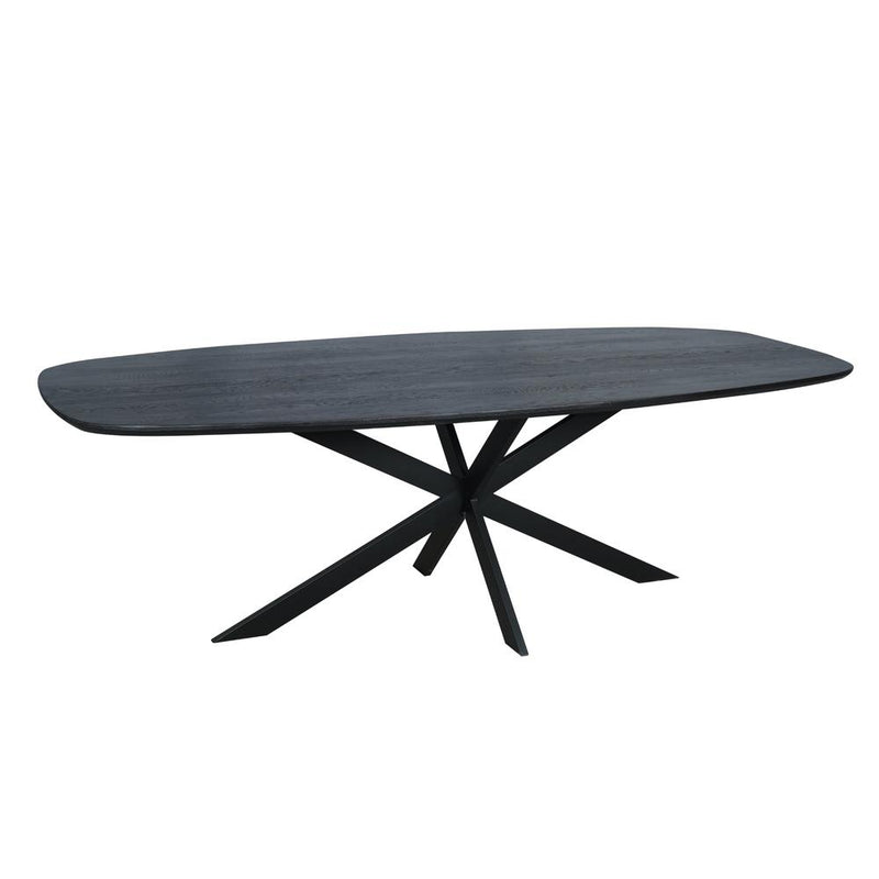 Eettafel Eiken eettafel Ferris Deens Ovaal 200 cm Zwart-Eettafels-Starfurn