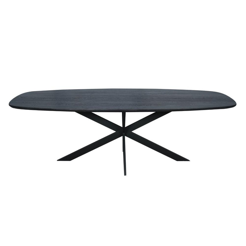 Eettafel Eiken eettafel Ferris Deens Ovaal 200 cm Zwart-Eettafels-Starfurn