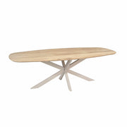 Eettafel Eiken eettafel Ferris Deens Ovaal 240 cm Naturel Poot-Eettafels-Starfurn