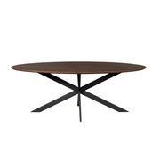 Eettafel Eiken eettafel Ferris Ovaal 180 cm Bruin 180x100x76 cm-Eettafels-Starfurn