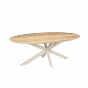 Eettafel Eiken eettafel Ferris Ovaal 180 cm Naturel Poot Zand-Eettafels-Starfurn