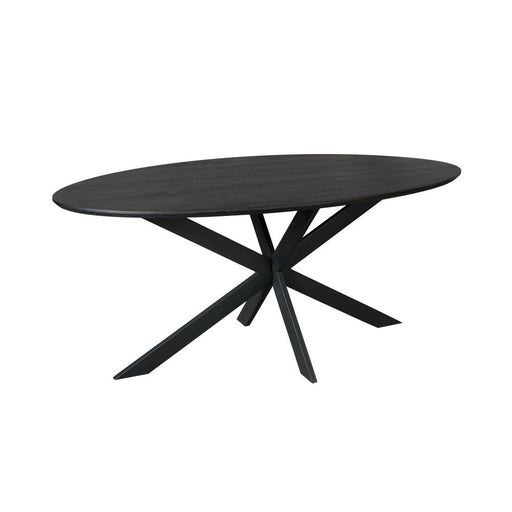 Eettafel Eiken eettafel Ferris Ovaal 180 cm Zwart 180x100x76 cm-Eettafels-Starfurn