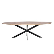 Eettafel Eiken eettafel Ferris Ovaal 210 cm Naturel 210x100x76 cm-Eettafels-Starfurn