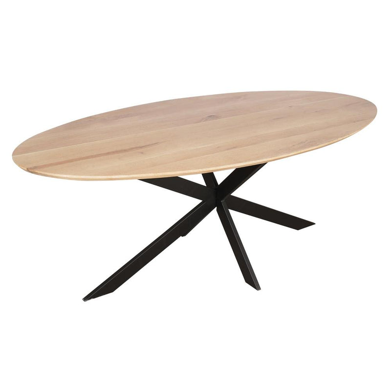 Eettafel Eiken eettafel Ferris Ovaal 210 cm Naturel 210x100x76 cm-Eettafels-Starfurn