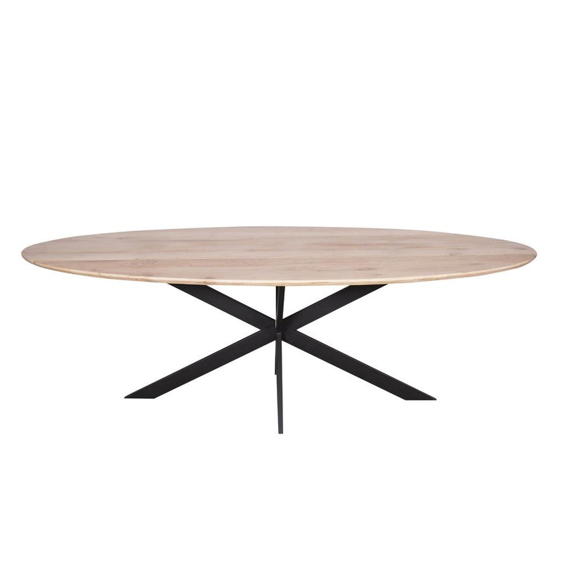 Eettafel Eiken eettafel Ferris Ovaal 210 cm Naturel 210x100x76 cm-Eettafels-Starfurn