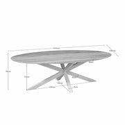 Eettafel Eiken eettafel Ferris Ovaal 210 cm Naturel Poot Zand-Eettafels-Starfurn