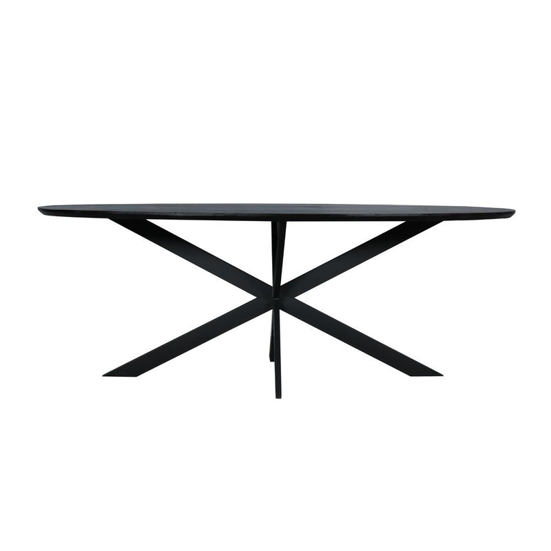 Eettafel Eiken eettafel Ferris Ovaal 210 cm Zwart 210x100x76 cm-Eettafels-Starfurn