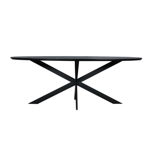Eettafel Eiken eettafel Ferris Ovaal 210 cm Zwart 210x100x76 cm-Eettafels-Starfurn