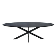Eettafel Eiken eettafel Ferris Ovaal 210 cm Zwart 210x100x76 cm-Eettafels-Starfurn