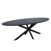 Eettafel Eiken eettafel Ferris Ovaal 210 cm Zwart 210x100x76 cm-Eettafels-Starfurn