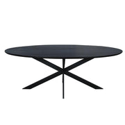 Eettafel Eiken eettafel Ferris Ovaal 210 cm Zwart 210x100x76 cm-Eettafels-Starfurn