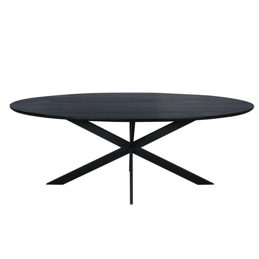 Eettafel Eiken eettafel Ferris Ovaal 210 cm Zwart 210x100x76 cm-Eettafels-Starfurn