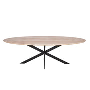 Eettafel Eiken eettafel Ferris Ovaal 240 cm Naturel 240x110x76 cm-Eettafels-Starfurn