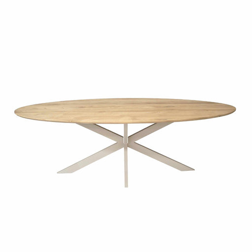 Eettafel Eiken eettafel Ferris Ovaal 240 cm Naturel Poot Zand-Eettafels-Starfurn