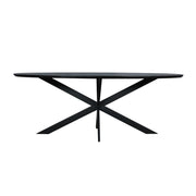 Eettafel Eiken eettafel Ferris Ovaal 240 cm Zwart 240x110x76 cm-Eettafels-Starfurn