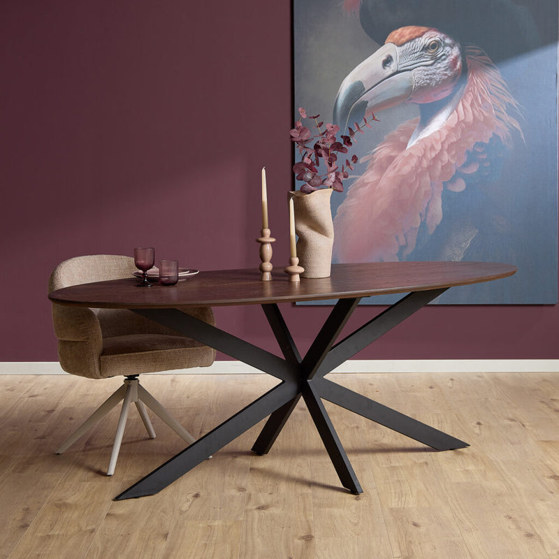 Eettafel Eiken eettafel Ferris Ovaal 280 cm Bruin 280x120x76 cm-Eettafels-Starfurn