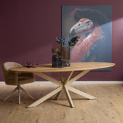 Eettafel Eiken eettafel Ferris Ovaal 280 cm Naturel Poot Zand-Eettafels-Starfurn