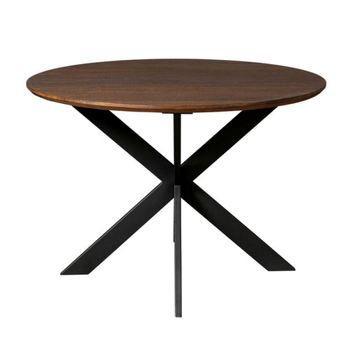 Eettafel Eiken eettafel Ferris Rond 110 cm Bruin 110x110x76 cm-Eettafels-Starfurn