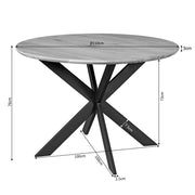 Eettafel Eiken eettafel Ferris Rond 110 cm Bruin 110x110x76 cm-Eettafels-Starfurn