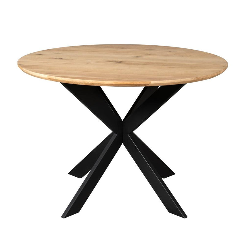 Eettafel Eiken eettafel Ferris Rond 110 cm Naturel 110x110x76 cm-Eettafels-Starfurn