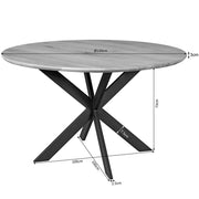 Eettafel Eiken eettafel Ferris Rond 130 cm Bruin 130x130x76 cm-Eettafels-Starfurn