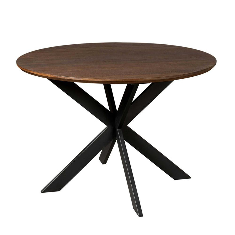 Eettafel Eiken eettafel Ferris Rond 130 cm Bruin 130x130x76 cm-Eettafels-Starfurn