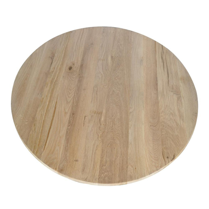 Eettafel Eiken eettafel Ferris Rond 130 cm Naturel 130x130x76 cm-Eettafels-Starfurn