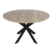 Eettafel Eiken eettafel Ferris Rond 130 cm Naturel 130x130x76 cm-Eettafels-Starfurn