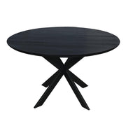 Eettafel Eiken eettafel Ferris Rond 130 cm Zwart 130x130x76 cm-Eettafels-Starfurn