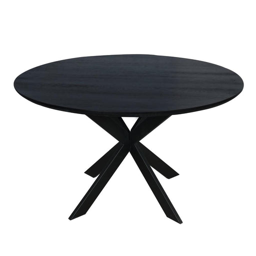 Eettafel Eiken eettafel Ferris Rond 130 cm Zwart 130x130x76 cm-Eettafels-Starfurn