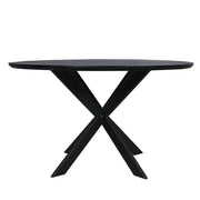 Eettafel Eiken eettafel Ferris Rond 130 cm Zwart 130x130x76 cm-Eettafels-Starfurn