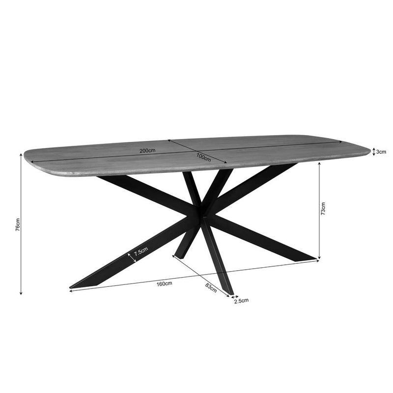 Eettafel Elegance Deens ovaal 200x100 cm-Eettafels-Starfurn