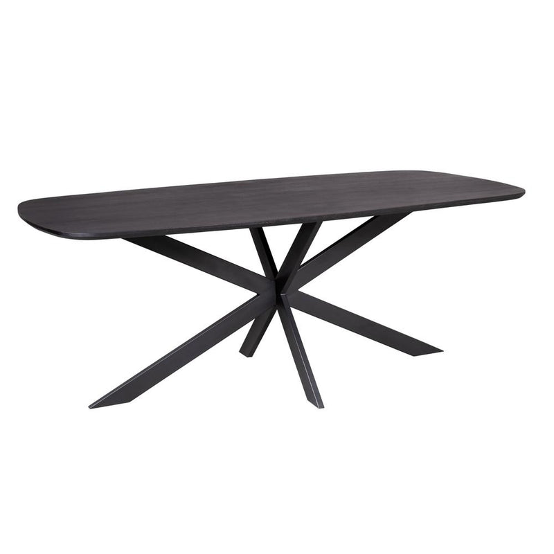 Eettafel Elegance Zwart Deens ovaal 200x100 cm-Eettafels-Starfurn