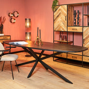 Eettafel Elegance Zwart Deens ovaal 240x110 cm-Eettafels-Starfurn