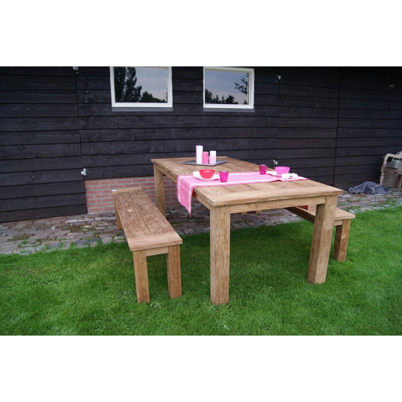 Eettafel Evoy Teakhout Naturel hout 240x100 cm-Eettafels-Livingfurn