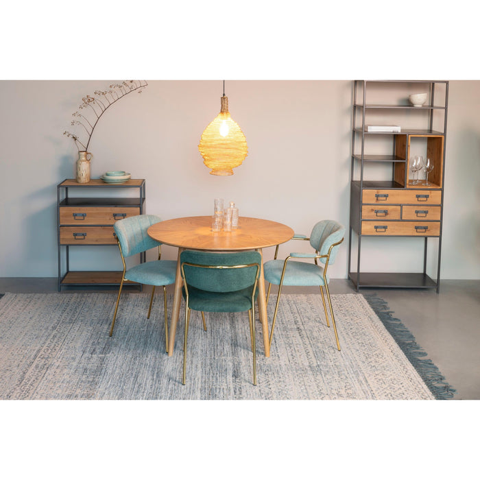 Eettafel Fabio 100 Eikenfineer Naturel Ø100x75 cm
