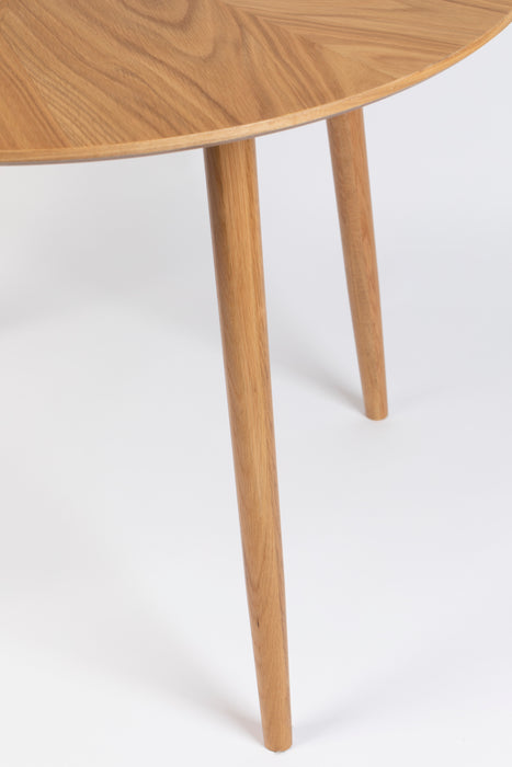 Eettafel Fabio 100 Eikenfineer Naturel Ø100x75 cm-Eettafels-Creating Home