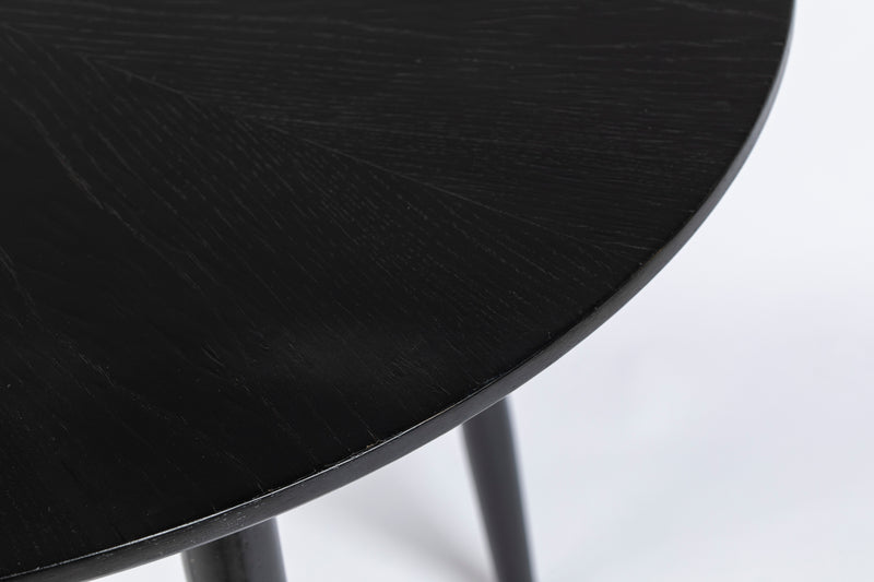 Eettafel Fabio 100 Eikenfineer Zwart Ø100x75 cm-Eettafels-Creating Home