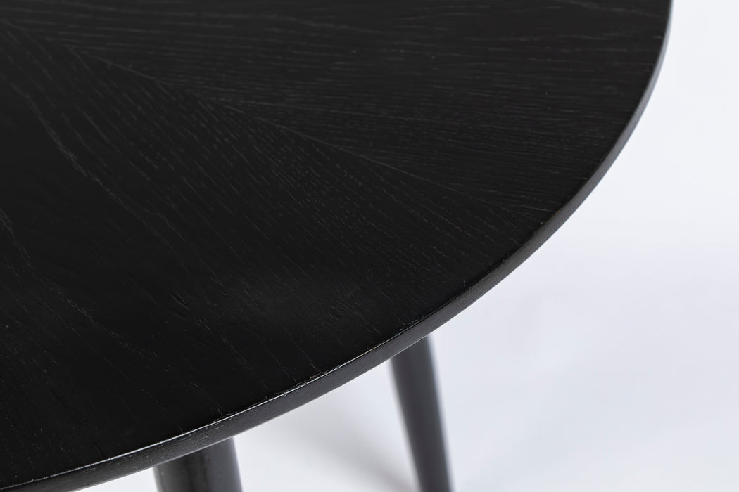 Eettafel Fabio 120 Eikenfineer Zwart Ø120x75 cm-Eettafels-Creating Home