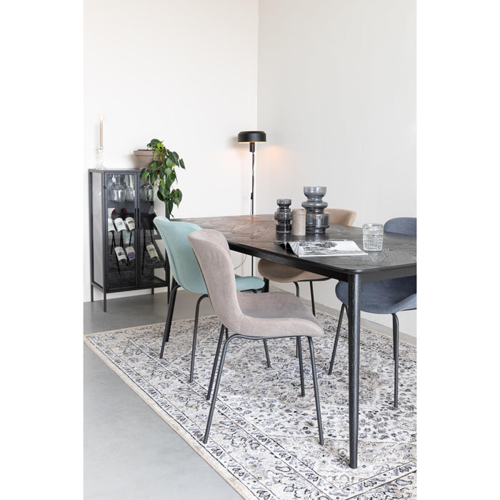 Eettafel Fabio 180x90 Eikenfineer Zwart 90x180 cm-Eettafels-Creating Home