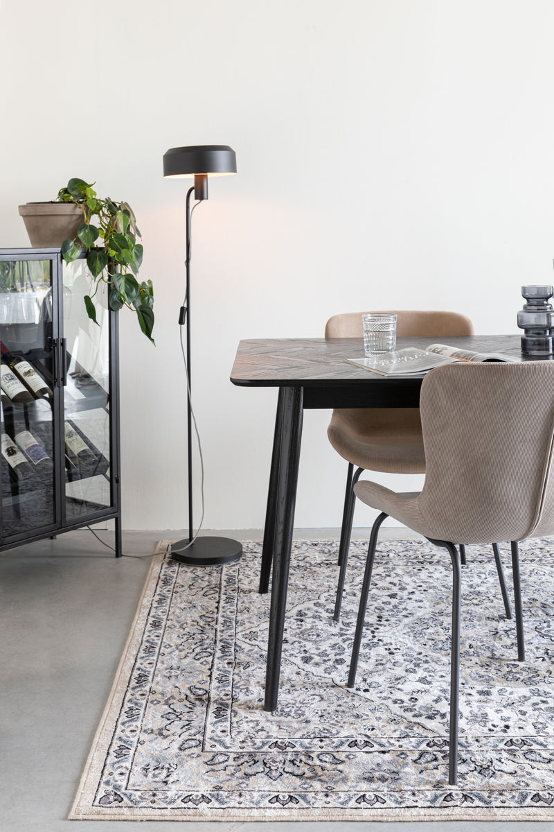 Eettafel Fabio 180x90 Eikenfineer Zwart 90x180 cm-Eettafels-Creating Home