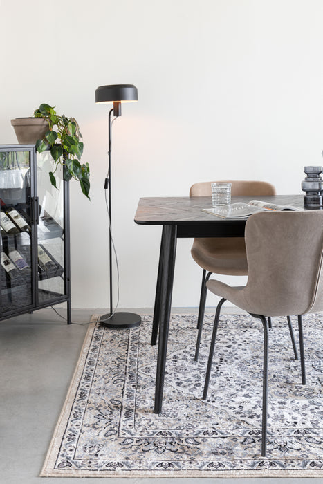 Eettafel Fabio 180x90 Eikenfineer Zwart 90x180 cm-Eettafels-Creating Home