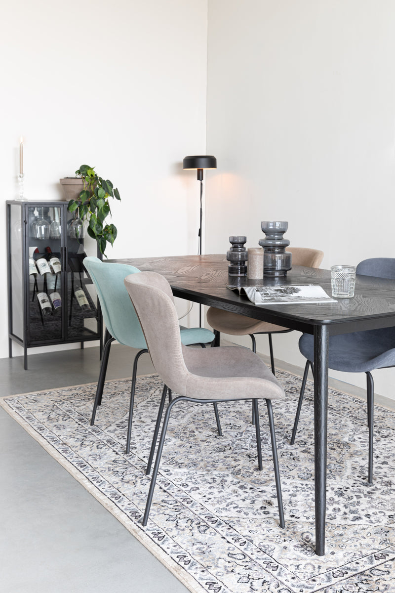 Eettafel Fabio 180x90 Eikenfineer Zwart 90x180 cm-Eettafels-Creating Home