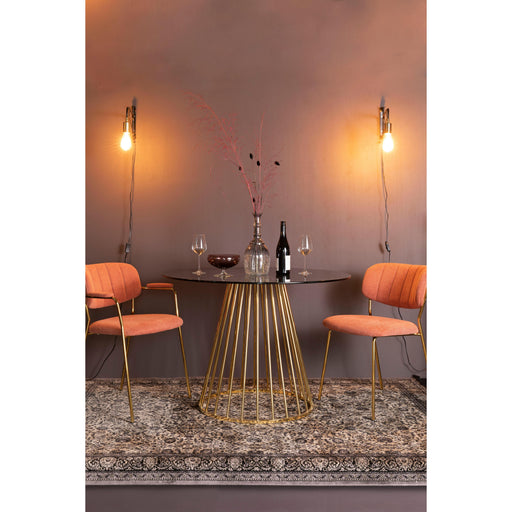 Eettafel Floris Glass Goud 104x104 cm-Eettafels-Creating Home