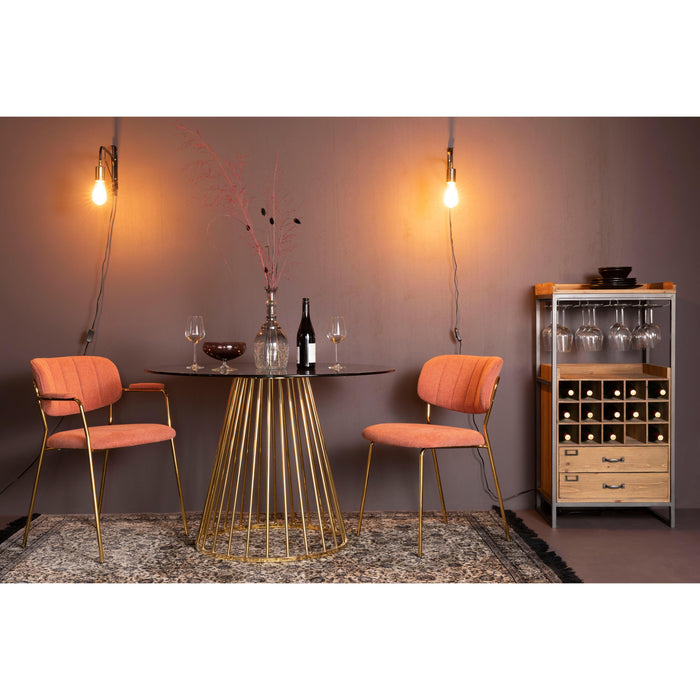 Eettafel Floris Glass Goud 104x104 cm-Eettafels-Creating Home