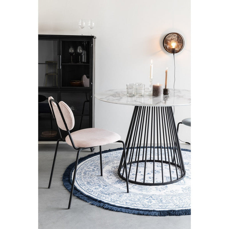 Eettafel Floris Marble Paper Zwart Ø110x75 cm-Eettafels-Creating Home
