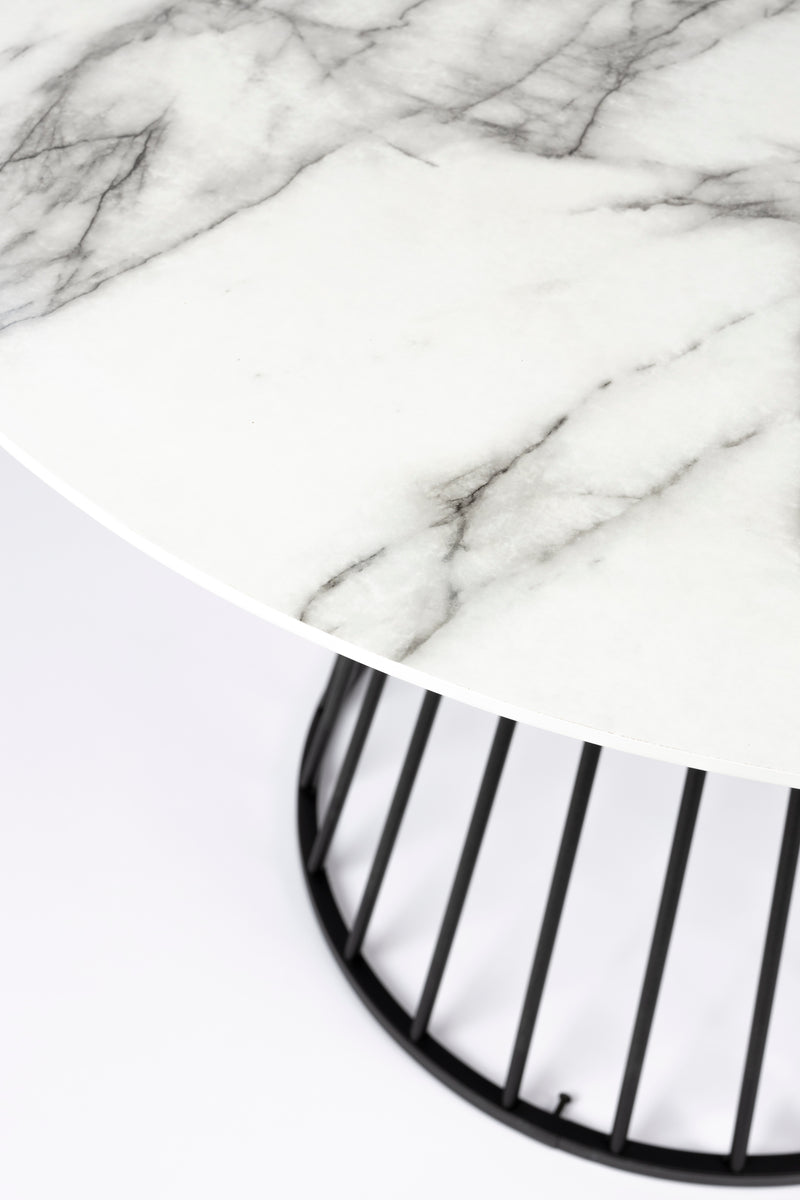 Eettafel Floris Marble Paper Zwart Ø110x75 cm-Eettafels-Creating Home